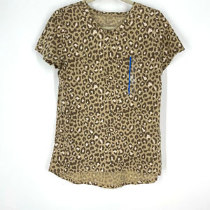 Zoe + Liv Animal Print Blouse Women's Size Large NEW